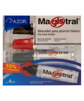 Marcador para Pintarrón Didáctico C/4 Colores marca Magistral