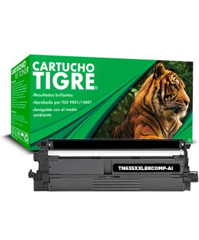 Cartucho de Toner Tigre TN635XXLBK Negro Calidad Estándar de Extra Alto rendimiento para 7,500 páginas.