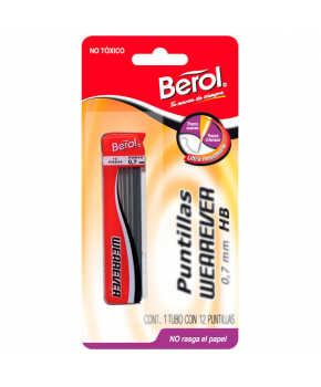 Puntillas 0.7 mm HB Wearever Tubo C/12 marca Berol
