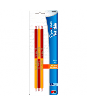 Lápiz Rojo y Grafito Verithin Duo Triangular C/3 marca Paper Mate