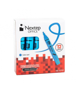 Marcador Resaltador Azul C/12 marca Nextep
