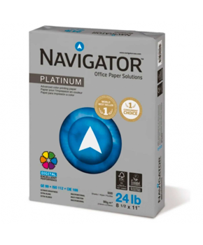 Papel Bond Carta 21.5 x 28 cm. 90 g. Blanco 97% C/500 marca Navigator
