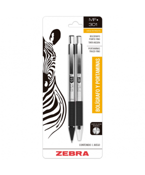 Kit Bolígrafo y Lapicero MF-301 Negro C/1 juego marca Zebra