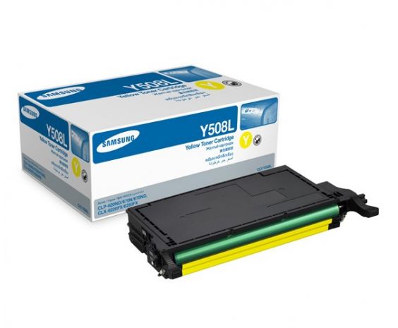 Toner Original Samsung Y508L Amarillo Alto Rendimiento para 4000 impresiones