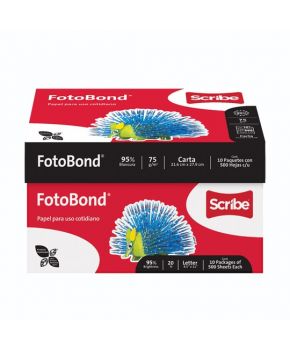 Caja de Hojas de maquina tamaño carta c/5,000 marca Scribe Fotobond.