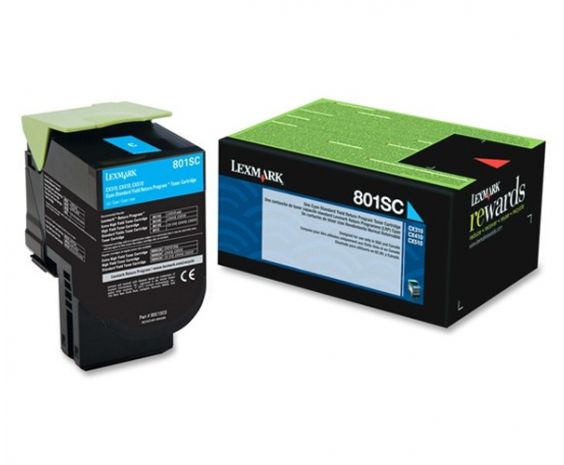 Toner Original Lexmark 808SC Cyan para 2,000 impresiones.