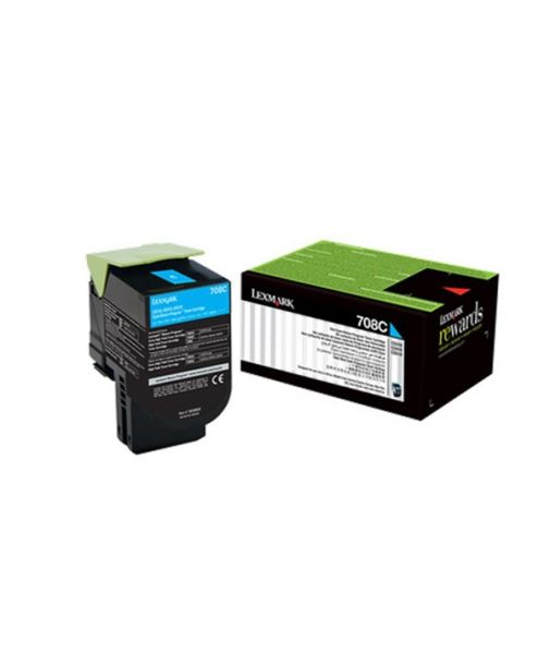 Toner Original Lexmark 708C Cyan Rendimiento Estandar para 1000 paginas