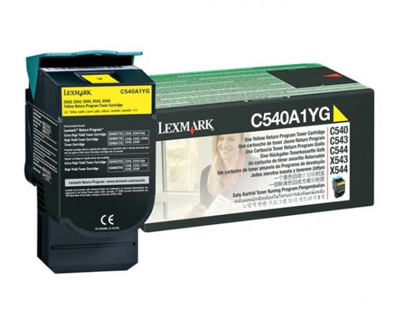 Toner Lexmark C540 Amarillo Rendimiento Estandar para 1000 impresiones