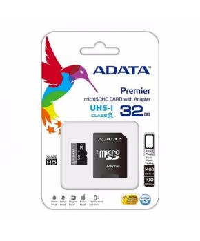 Memoria MicroSD Clase 10 de 32GB + Adaptador SD marca ADATA