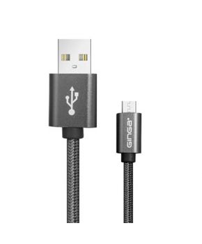 Cable micro USB Chrome metálico marca Ginga