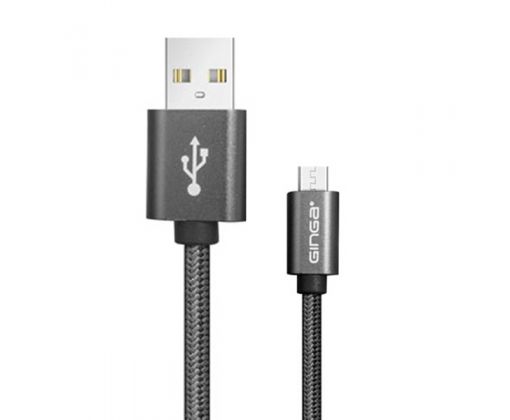Cable micro USB Chrome metálico marca Ginga