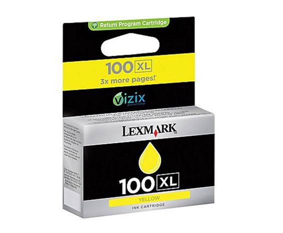 Cartucho de tinta Lexmark Amarillo Original 100XL para 600 paginas