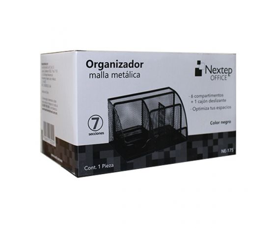 Organizador Metálica tipo malla de 7 compartimientos 1 pieza.