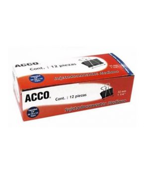 Sujetador de documentos mediano C/12 piezas marca ACCO.