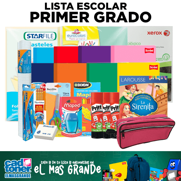 Lista escolar primer grado de primaria