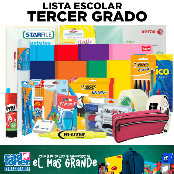 Lista escolar tercer grado de primaria