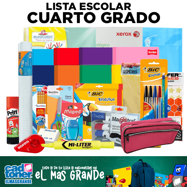 Lista escolar caurto grado de primaria